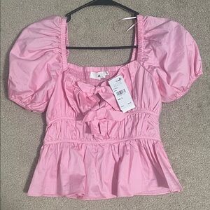 NWT Astr Blush Puff Sleeve Blouse size S
